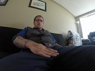 Str8 daddy taking care of his fat cock